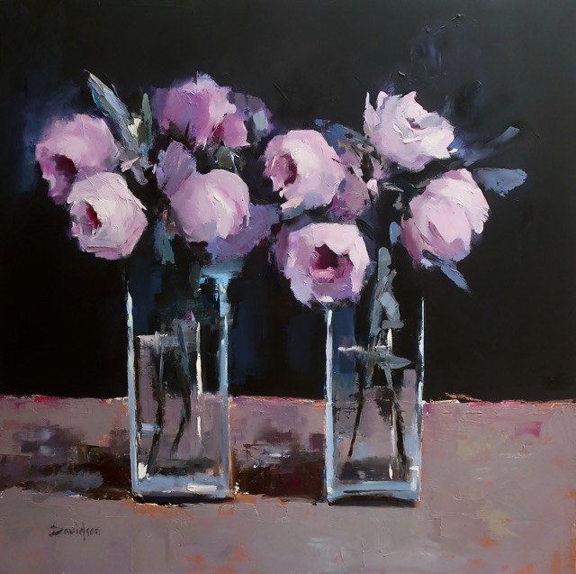 PALE PINK PEONIES  <br>oil : 24