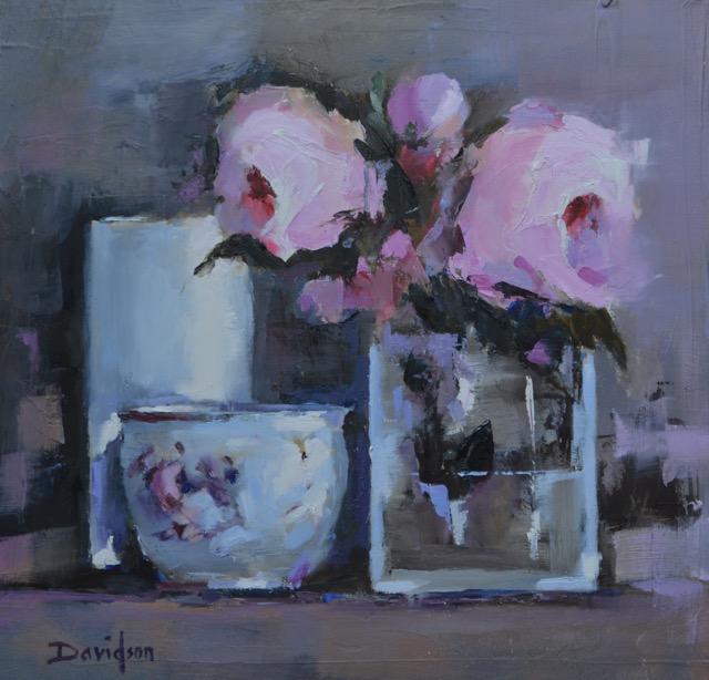 ROSES & CHINA BOWL <br>oil : 12