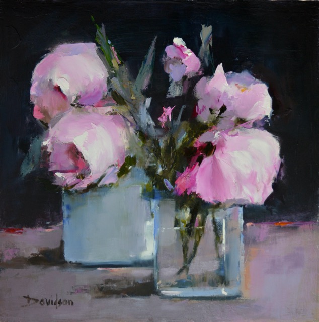 PEONIES ON A DARK BACKGROUND<br>oil : 12