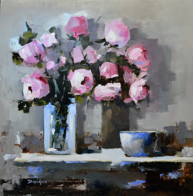 ROSES & BLUE BOWL <br>oil : 24