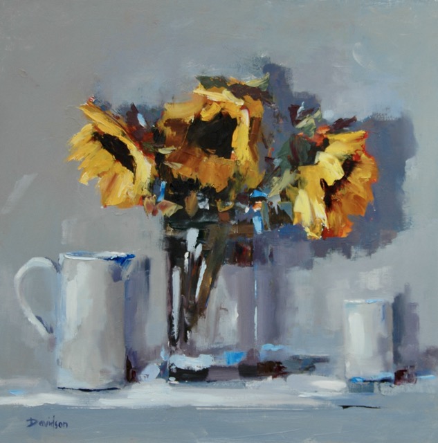 SUNFLOWERS IN A GLASS VASE 24
