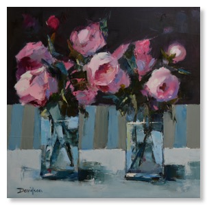 PINK PEONY ROSES 16&#34; x 16&#34;